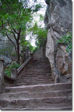 Going up the largest Marble Mountain